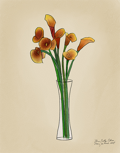 watercolor of mini calla lillies