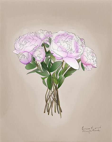 watercolor of peonies